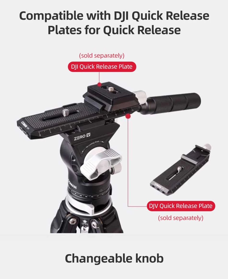 COMAN Zero Series F38 Y V Full Carbon Fiber Tripod Lightweight Travel Stand With Quick Release Plate For DSLR Camera Phone Mount