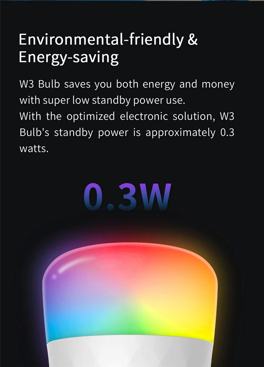 Yeelight Smart LED Bulb W3 E27 Multicolor Ambient Light Wifi Voice Control 1700K-6500K For Mi Home Alexa Google SmartThings