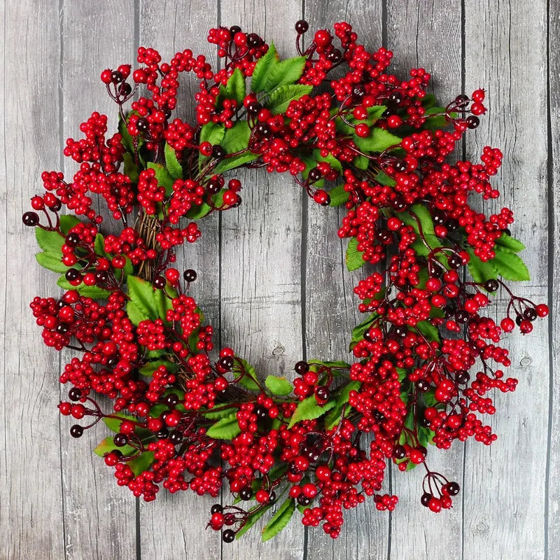 SRETNO Christmas Wreath Artificial Plants Red Fruit Flower Wreath Home Decorations Ornaments Christmas Supplies 2025 New Garland