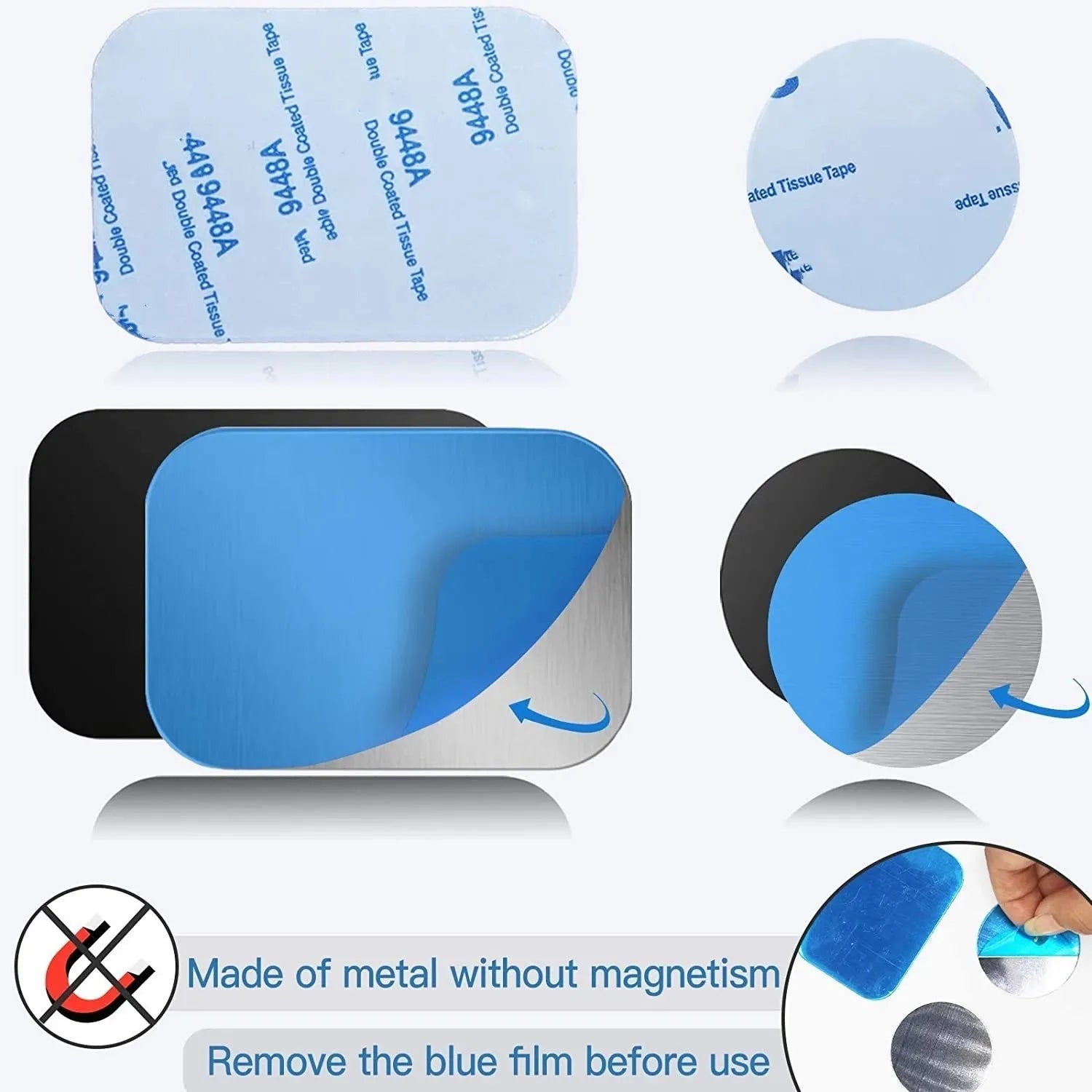 Magnetic Metal Plate For Car Phone Holder Universal Iron Sheet Disk Sticker Mount Mobile Phone Magnet Stand For IPhone Huawei