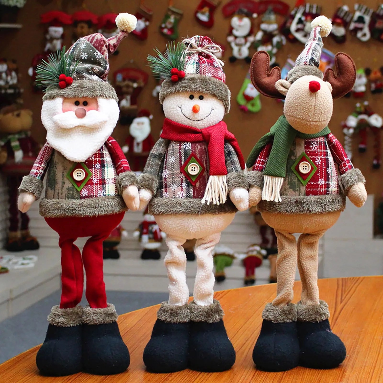 Hanging Christmas Plush Ornaments Set - Santa Snowman Elk Doll Decor for Xmas Tree, Home Party Gift & Stocking Stuffers 2025