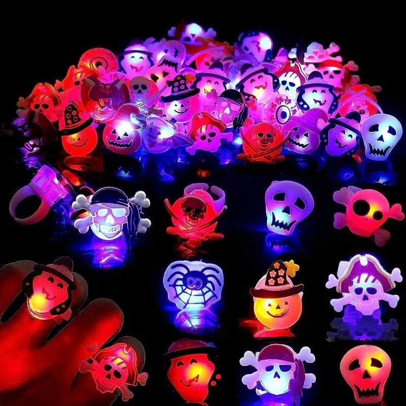 Christmas LED Flashing Ring Halloween Glow Finger Light Kids Party Toy Gift Light Up Finger Lamp Fun Glow in Dark Accessory