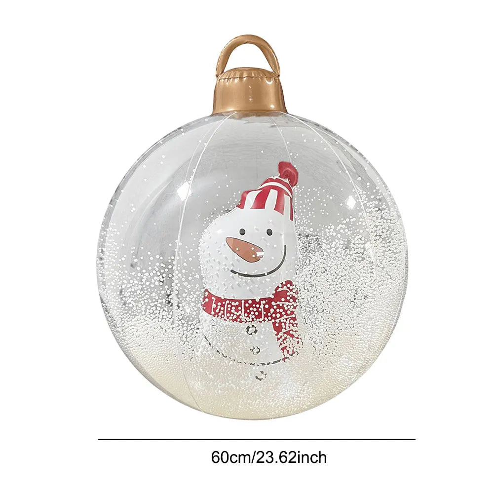 60cm Giant Inflatable Christmas Balls Light Up PVC Big Balls Xmas Tree Decorations Outdoor Holiday Yard Lawn Christmas Balloon
