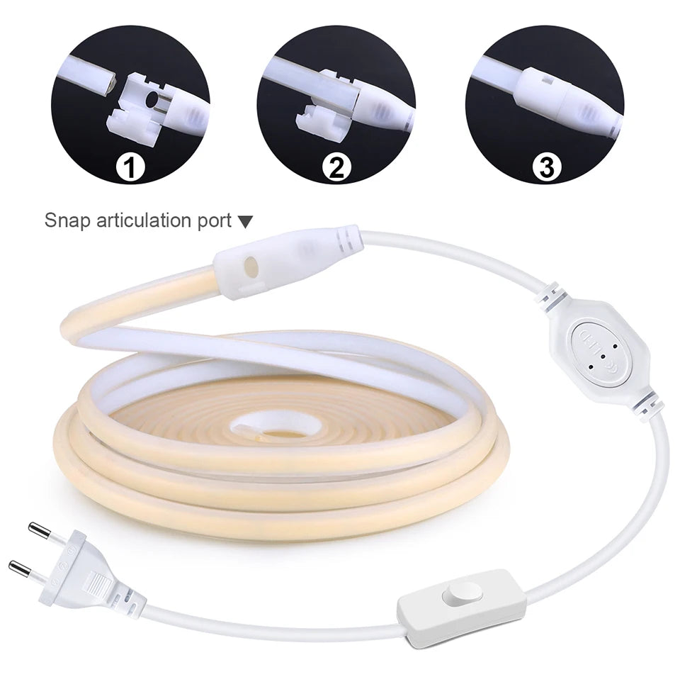 35M 20M Set COB LED Silicone Tube Strip Light 220V 110V Waterproof High Lumen For Outdoor Villa Garden Swimming Pool Yard Decor