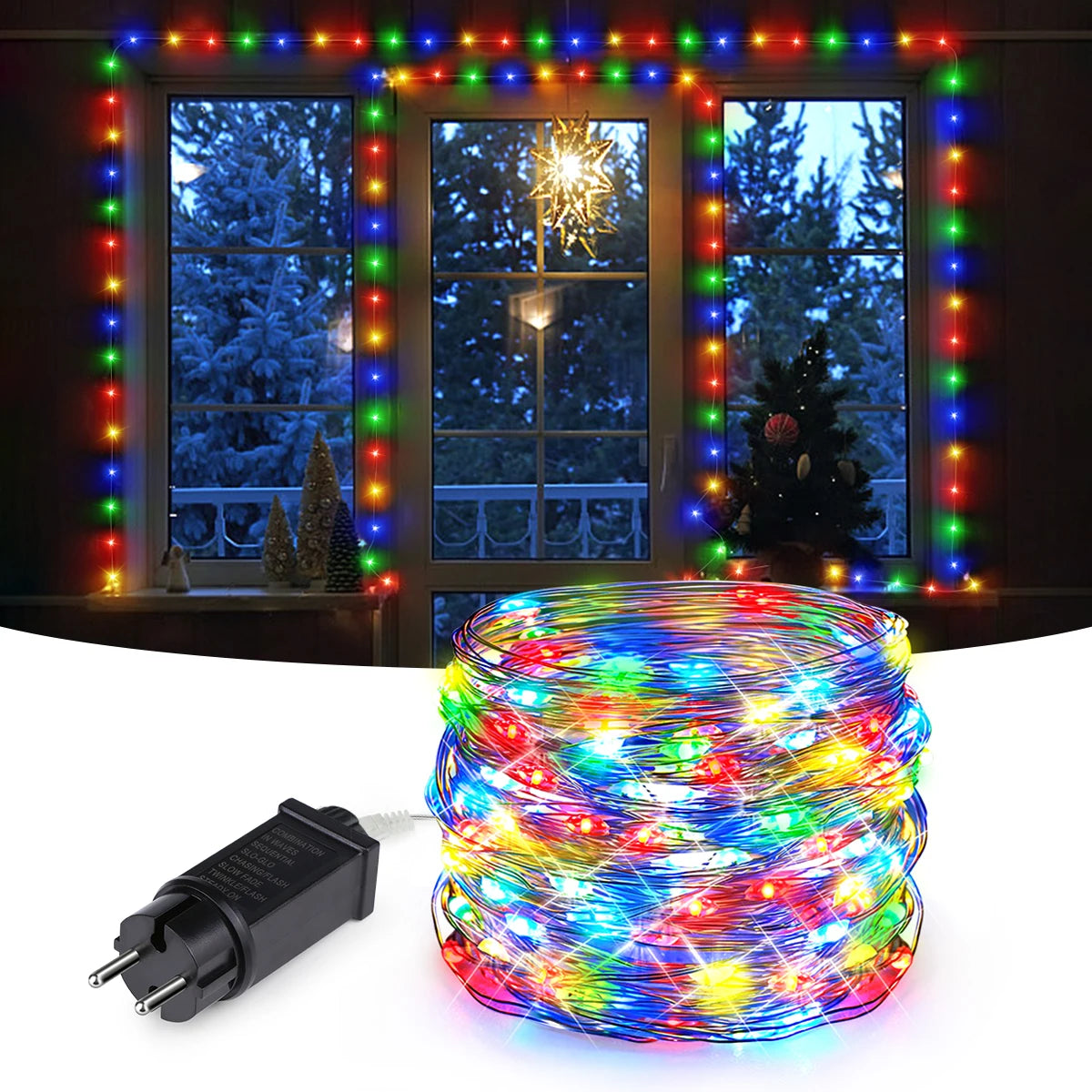 Outdoor LED String Lights Garland 100M Waterproof Fairy Light Festoon 220V Copper Wire Chain Lamp Christmas Wedding Party Decor