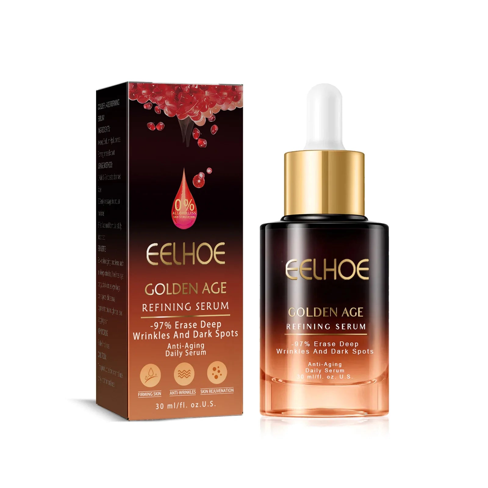 EELHOE Anti-Wrinkle Facial Serum Firming Face Lift Anti Aging Fade Fine Line Moisturizing Skin Nourish Pore Shrinking Serum 30ml