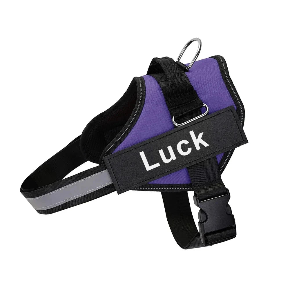 Dropshipping Dog Harness Vest ID Patch Customized Reflective Breathable Adjustable Pet Harness For Small Large Dogs NO PULL