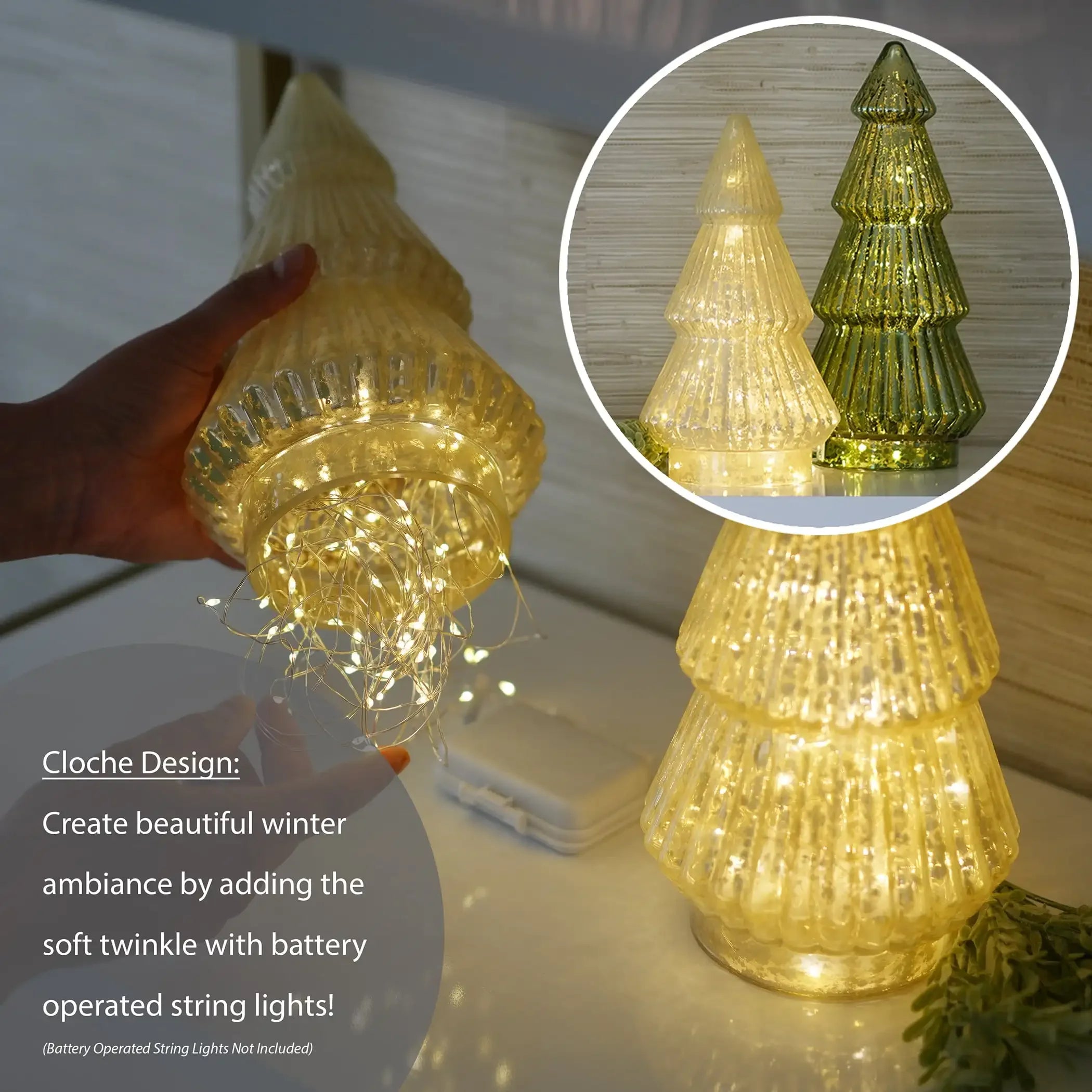 Mini frosted glass Christmas tree-sparkling rib desktop decoration, mini office holiday decorations