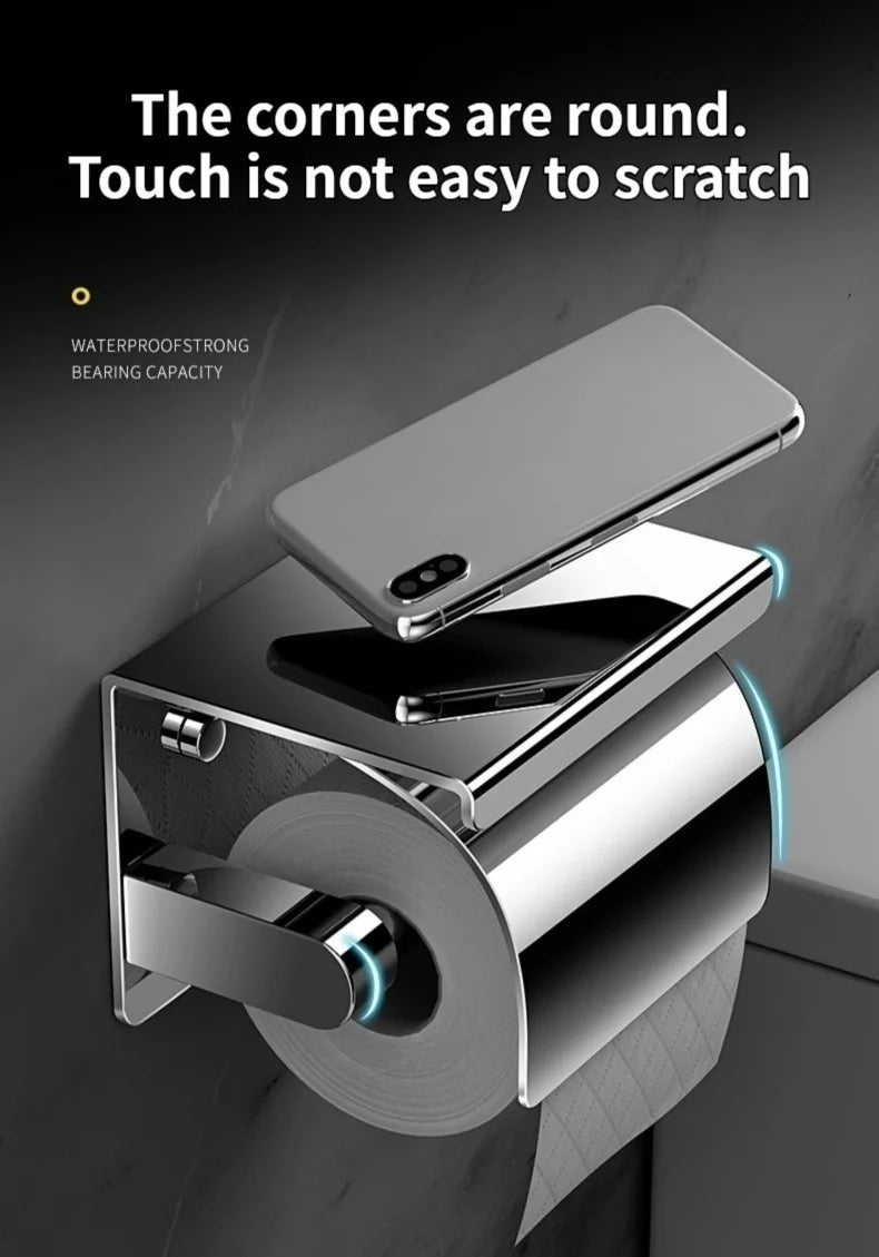 304 Stainless Steel Bathroom Toilet Paper Holder Waterproof Roll Paper Box Tissue Box Holder Bathroom Hardware Accessories