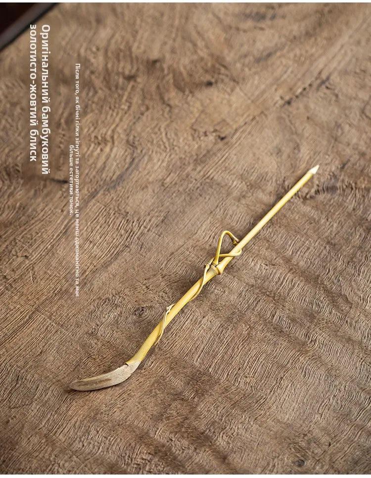 Handmade Bamboo Tea Needle Tea Spoon Tea Cone Accories Chinese Sle Retro Design Tea Ceremony Six Gentlemen Tea Set Acces...