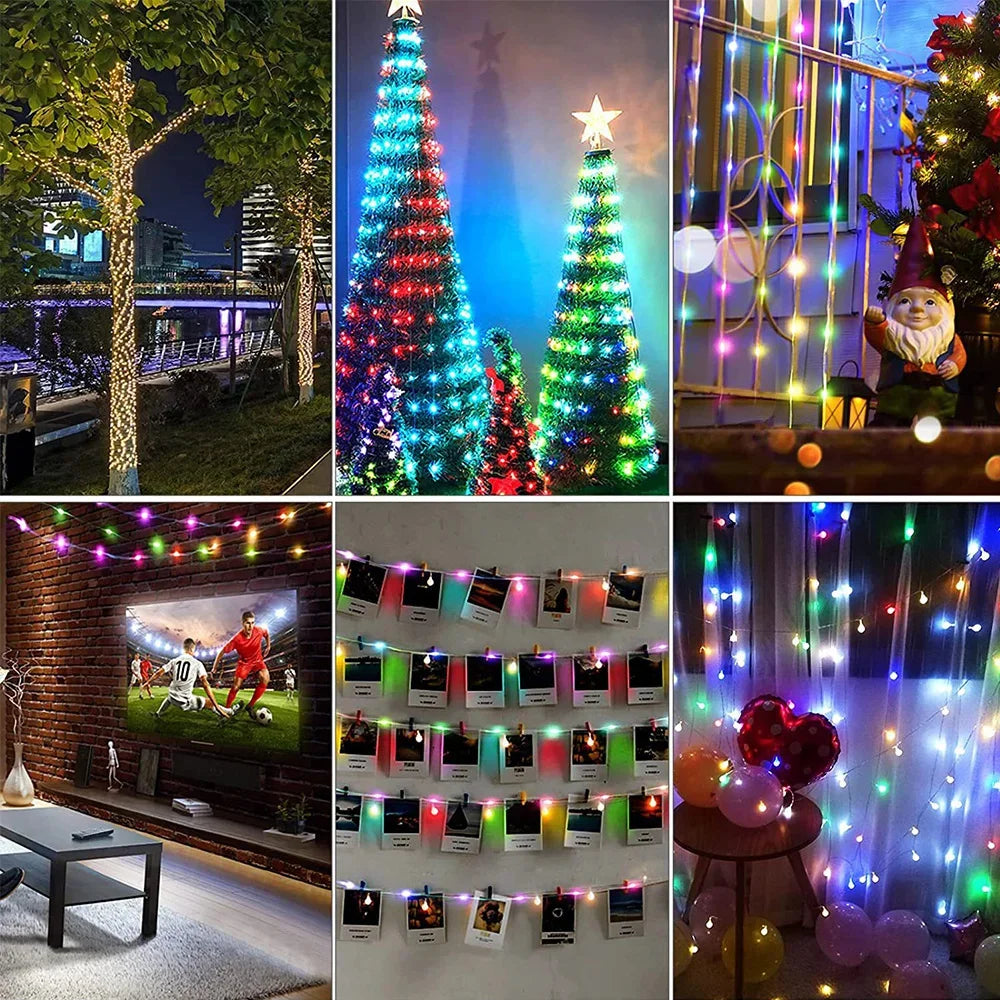Smart USB Bluetooth App Control LED String Light Waterproof Outdoor Fairy Lights For Party Christmas Tree Lights Wedding Decor
