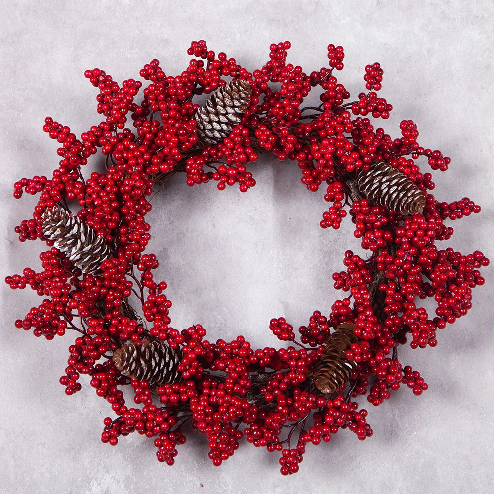 SRETNO Christmas Wreath Artificial Plants Red Fruit Flower Wreath Home Decorations Ornaments Christmas Supplies 2025 New Garland