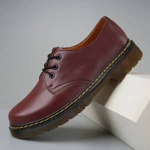 British Style Luxury Shoes Brand Thick Bottom Genuine Leather Oxford Shoes Lace Up Beef Tendon Outsole Work Shoes Casual