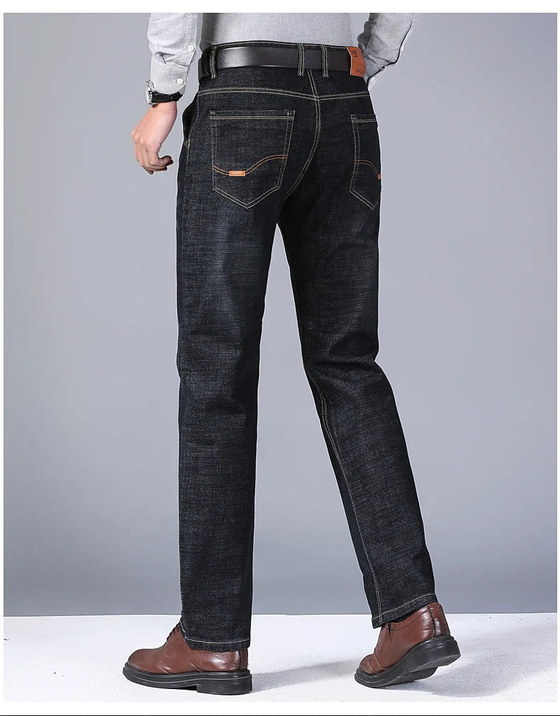 2025 New Men's Lightweight Slim Fit Pants, Comfortable and Soft, Business and Fashionable Straight Leg Casual Denim Pants - You Offer
