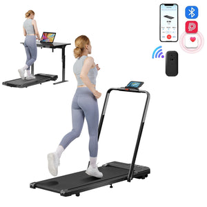 3in1 Treadmill Exercise Machine LED Touch Screen with Remote Control Foldable Walkingpad Portable Under Desktreadmills for Home
