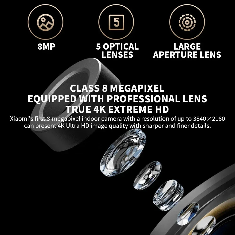 New Xiaomi Smart Camera C700 8MP 4K Ultra HD Low Light Full-color Baby Cry Detection 2-Way Voice Call Surveillance China Version