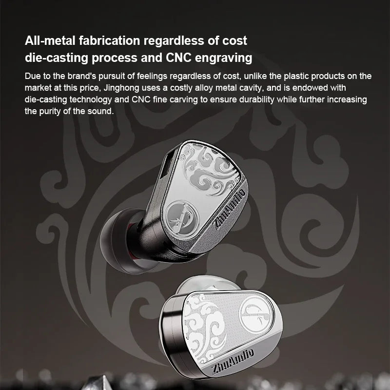 Zhulinniao JingHong Z3 2025 In-Ear HiFi Earphones Dual Dynamic Drivers High-Fidelity Metal Music Monitor Customizable