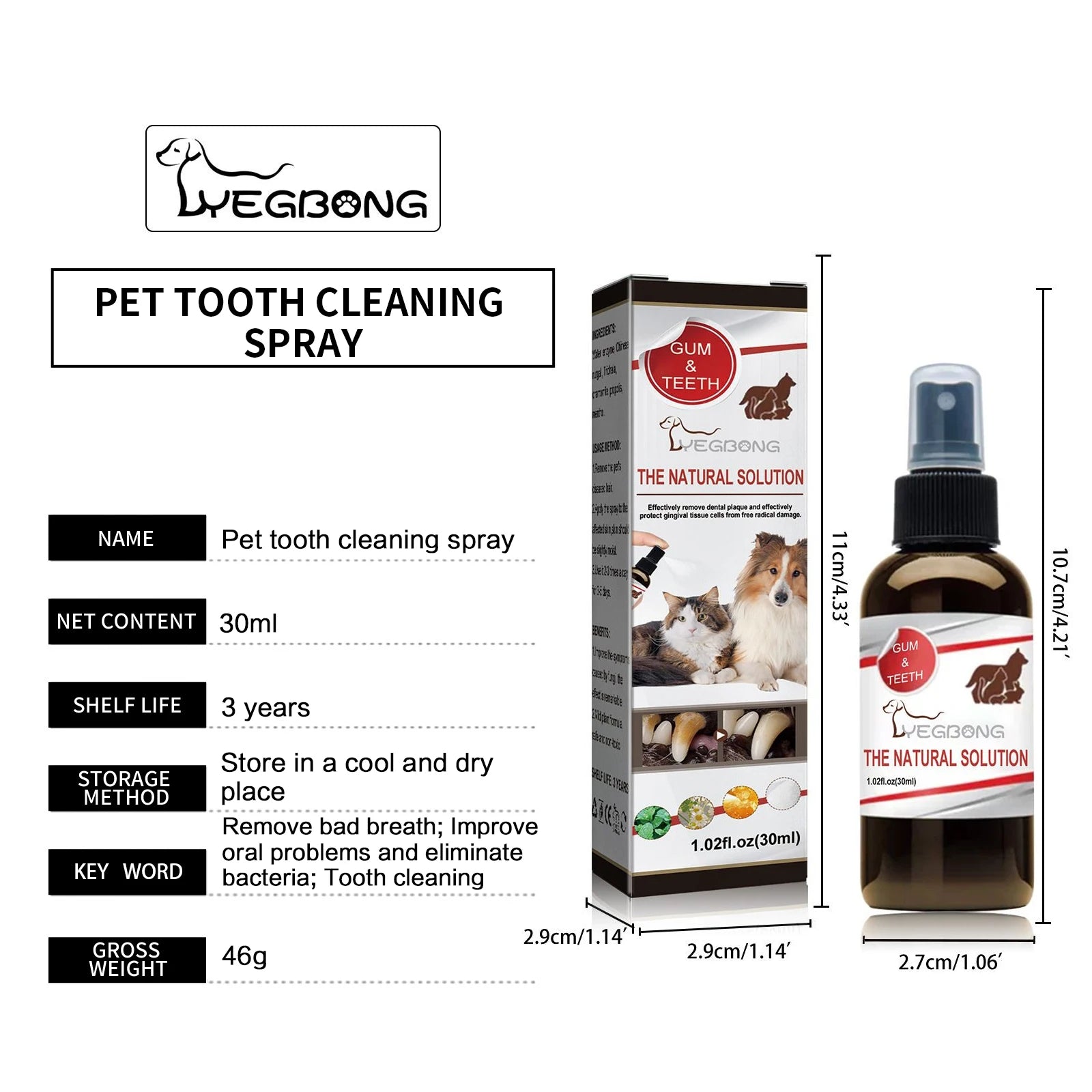 Pet Oral Care Spray Teeth Cleanse Tartar Removal Dental Care Deodorization Remove Bad Breath Freshener Dog Mouth Cleaning Liquid