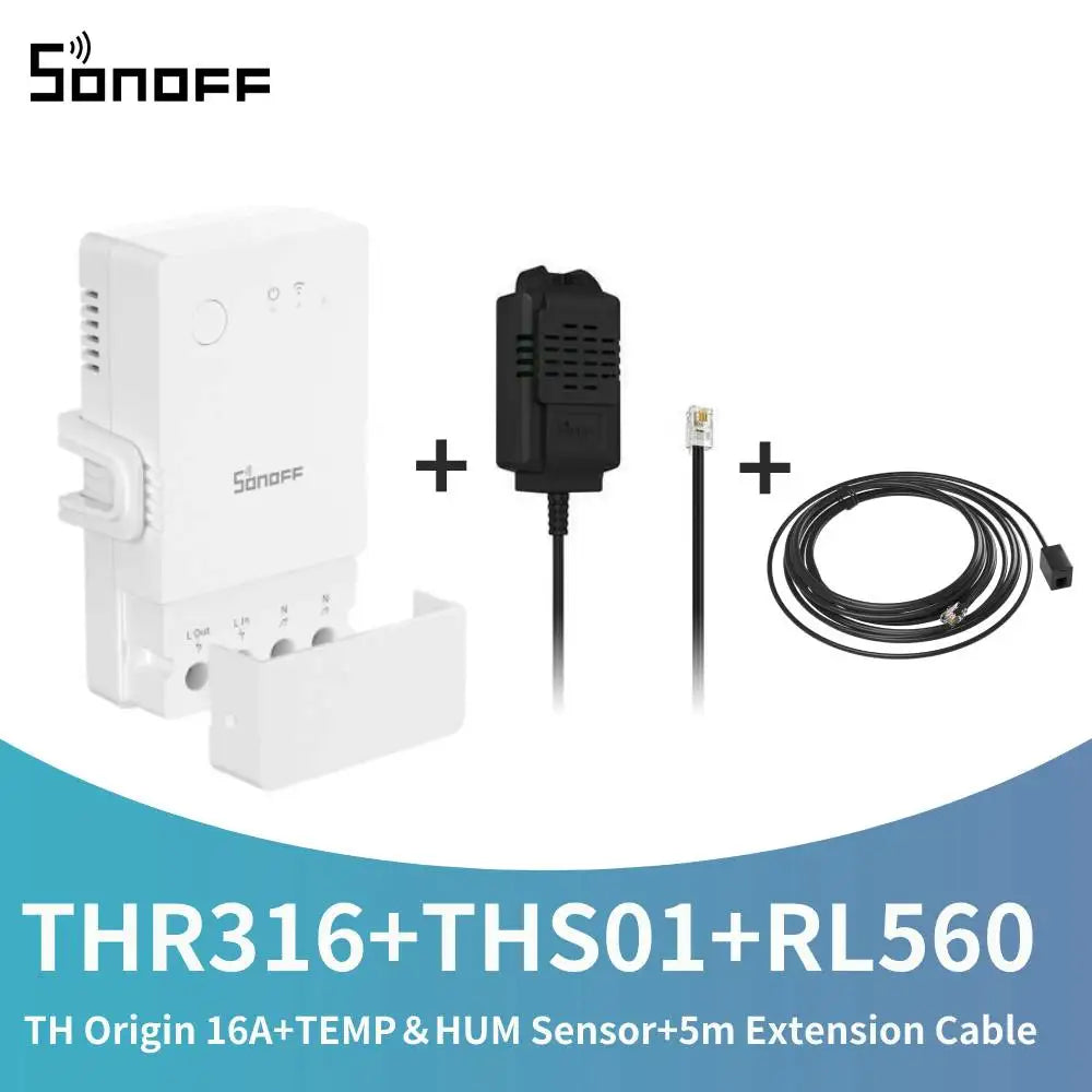 16/20A SONOFF TH Elite Origin Wifi Temperature Humidity Monitor Controller Switch With THS01/WTS01 Sensor Diy Smart Thermostatic