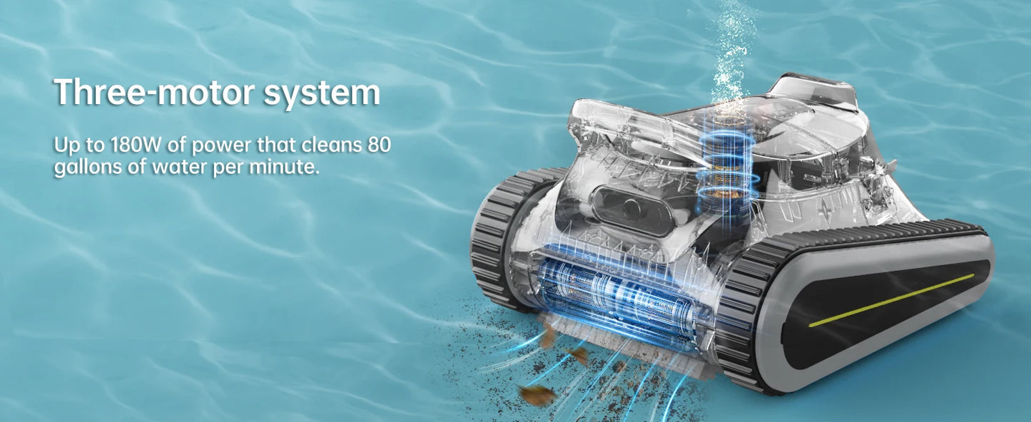 (2025 New) Seauto Crab Pro Cordless Robotic Cleaner, for Inground Pools up to 2000 Sq.ft, all and Waterline Cleaning Vacuum - You Offer