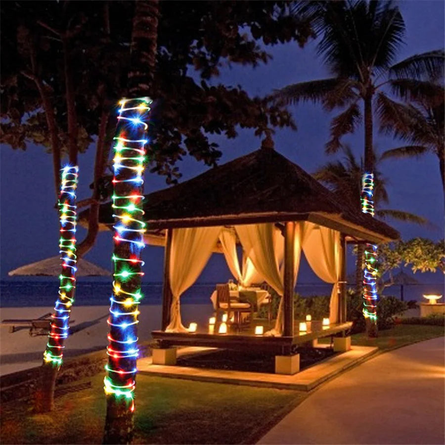 LED Rope Tube String Lights 10M 20M 30M Outdoor 8 Modes Christmas Fairy Lights Garland for DIY Party Wedding Garden Fence Decor