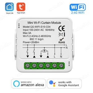 Tuya WiFi Zigbee Smart Curtain Switch Module for Roller Blinds Shutter Motor APP Control Works with Alexa Google Home Smart Life