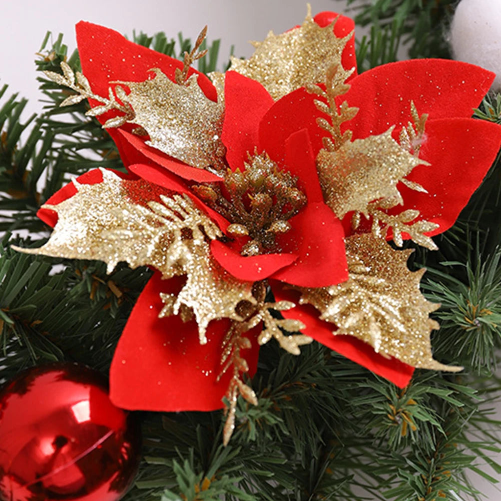 2025 Christmas Wreath with LED PVC Berry Ball Christmas Wreath Window Door Wall Ornament Decorations Home Halloween Decor Gifts