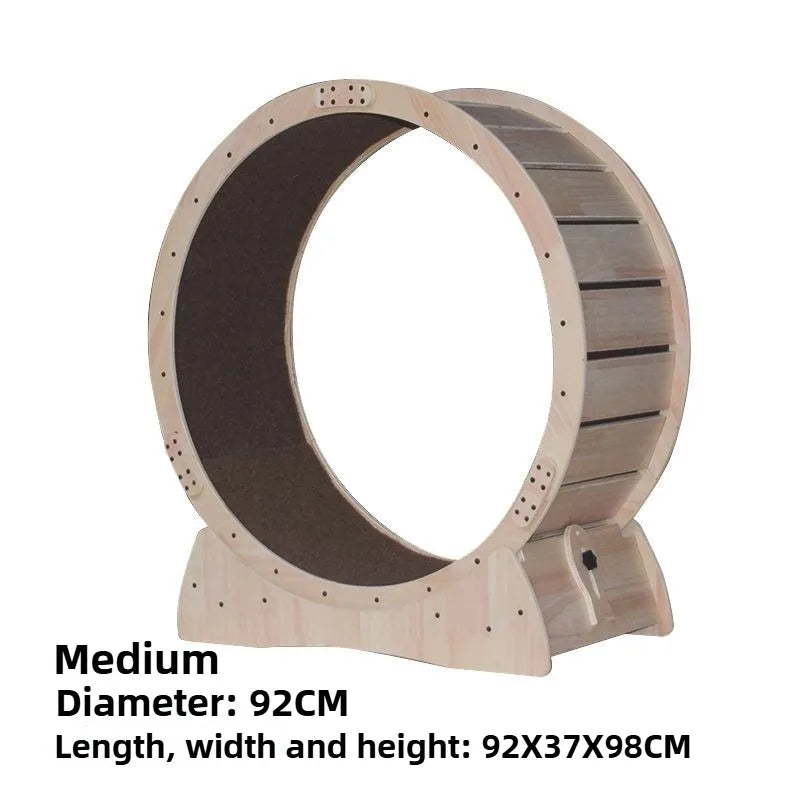 Solid Wood Cat Treadmill Small Running Wheel Large Cat Treadmill Roller Pet Fitness Pet Toys Silent Sports Track Pets Supplies