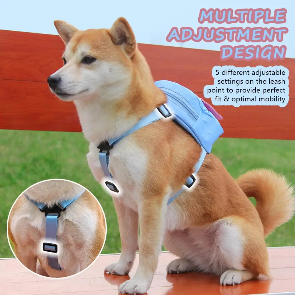 Cat and Dog Backpack Pet Traction Backpack Outdoor Travel Adjustable Pet Backpack Shoulders Pet Outing Equipment Breathable