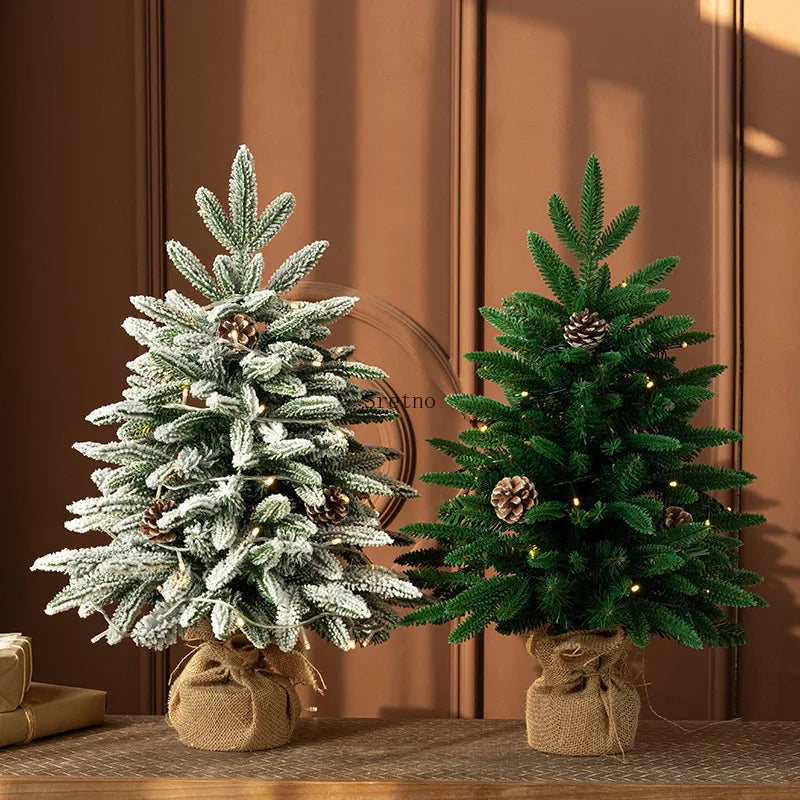 SRETNO Mini Christmas Trees Desktop Ornament Red Fruit Pine Pagoda Artificial Plants Christmas Decorations Arbolitos De Navidad