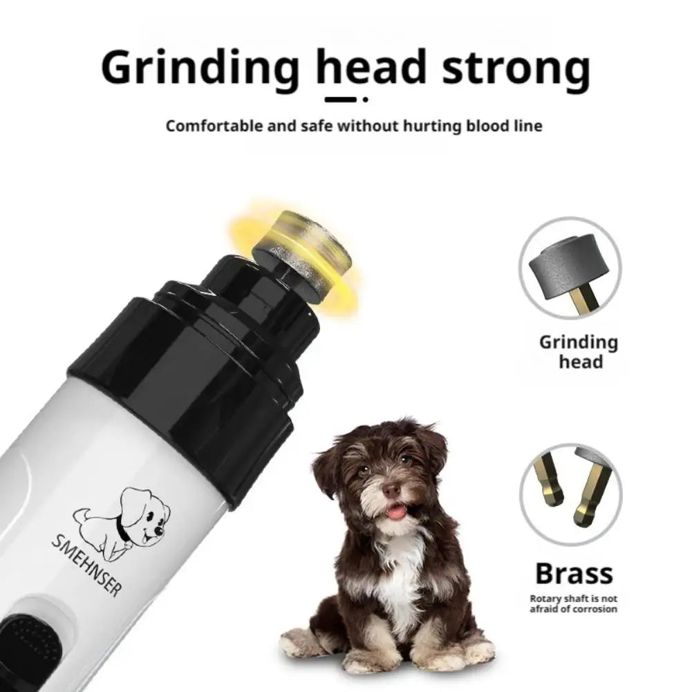 New LED Pet Nail Clippers USB Rechargeable Silent Grinder For Small Large Dogs Cats Paws Trimming Grooming Accessories
