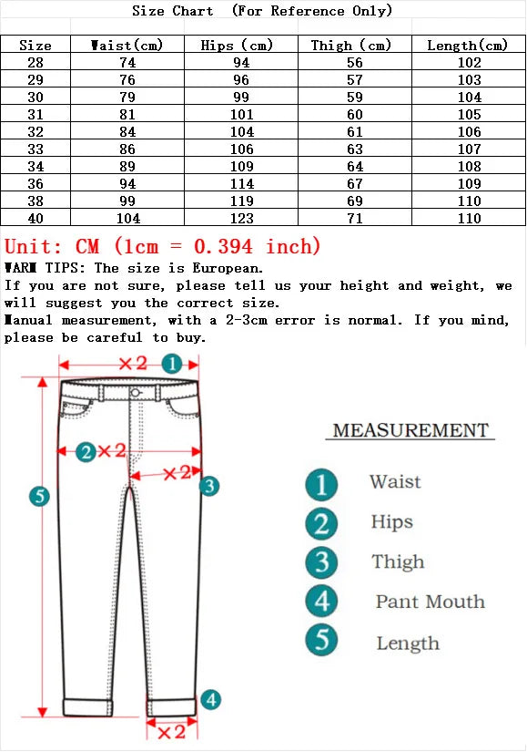2026 NEW Men's Fashion Business Jeans Classic Style Casual Stretch Slim Jean Pants Male Brand Denim Trousers Black Blue - You Offer