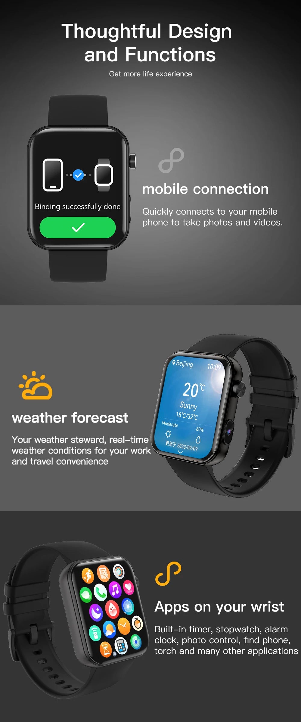 LIGE 2025 New 512MB Camera Smartwatch 1.91" HD Make Answer Call Take Video Sound Recording Music Sports Waterproof Smart Watch