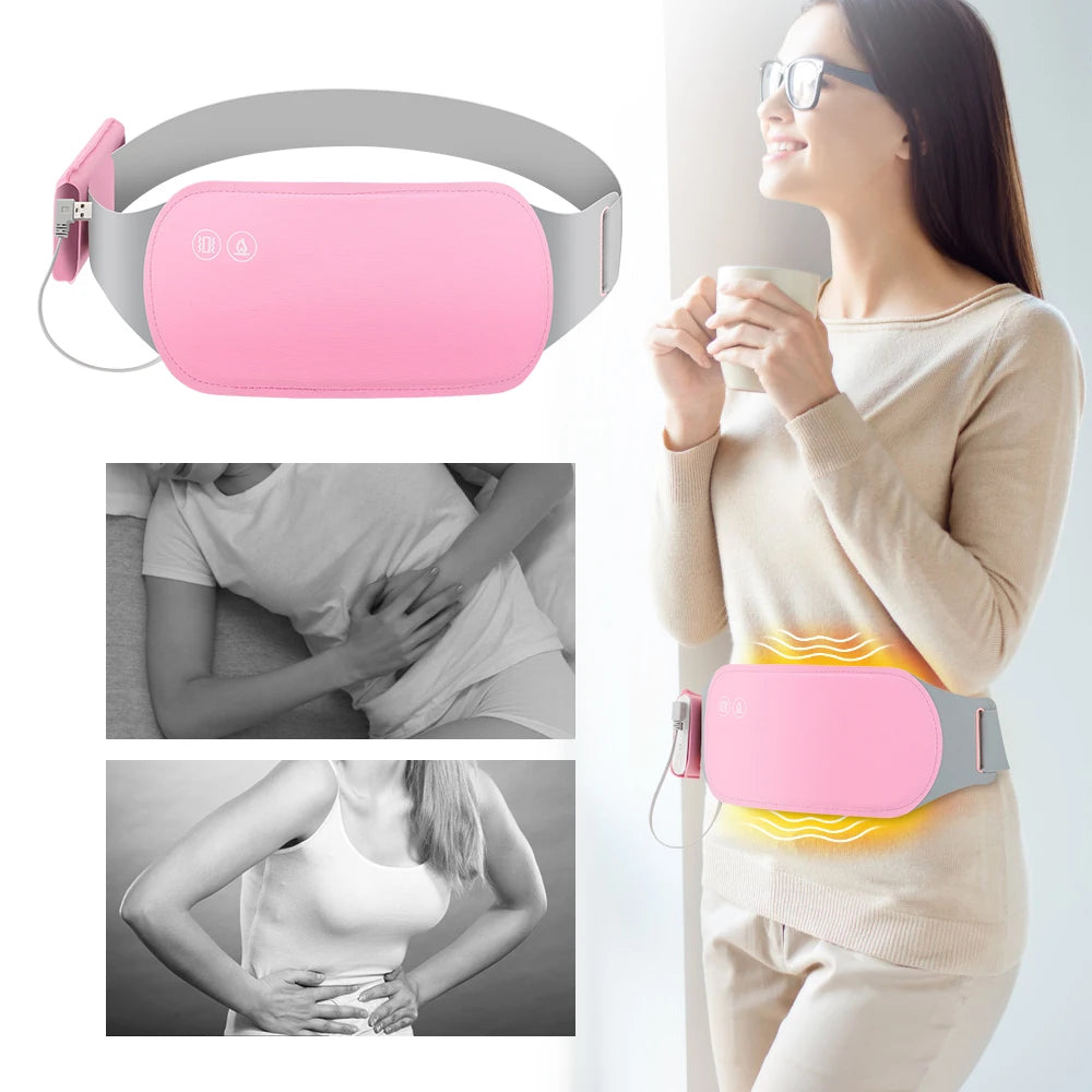 Electric Period Cramp Massager Vibrating Heating Belt for Menstrual Waist Stomach Abdominal Warm Palace Belt - You Offer
