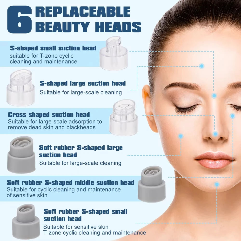 Blackhead Remover Pore Vacuum Facial Pore Cleaner Electric Comedone Whitehead Extractor Tool Rechargeable Blackhead Remover