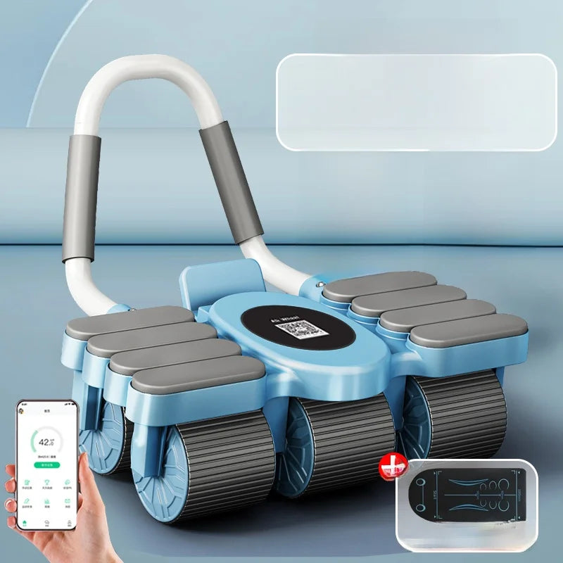 Upaded Six-Wheel Eight-Knee Pu-Up Rebound Abdominal Wheel Fitn Equipment for Men And Women Home Exercise Abdominal Mus...