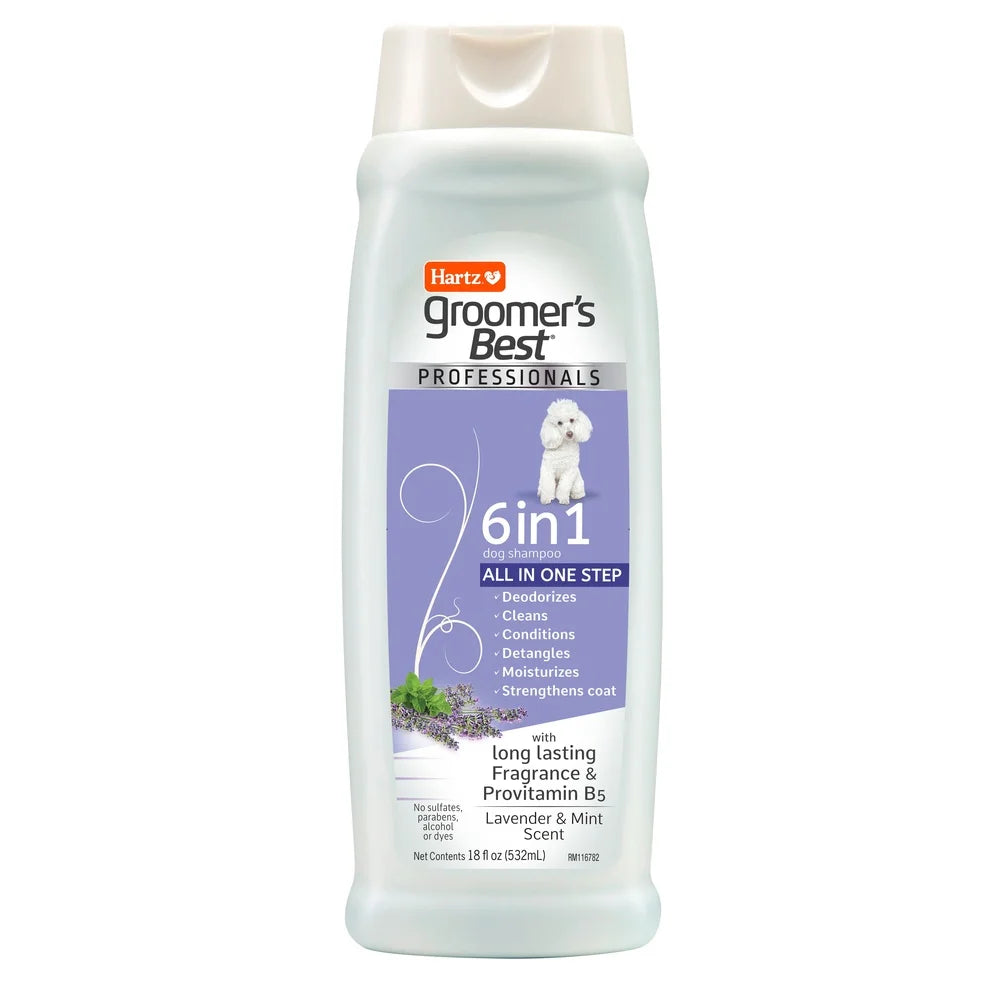6 in 1 Dog Shampoo Deodorizing Cleansing Conditioning Moisturizing Strengthening Gentle Formula Lavender Mint Scent Suitable All