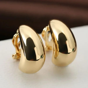 New French Light Luxury Droplet Shaped Ear Clip with No Ear Holes, High Grade, Simple and Smooth Female Earrings Accessories - You Offer