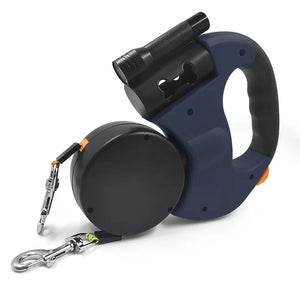Double dog Leash Light retractable roulette double end leash Portable rotating pet leash for 2 dogs walking pet supplies