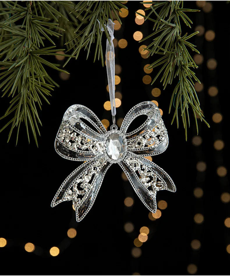 Christmas Ice Crystal Pendants, Christmas Tree Decorations, Transparent Acrylic Angels, Luxury Decorations, Scene Setting Props