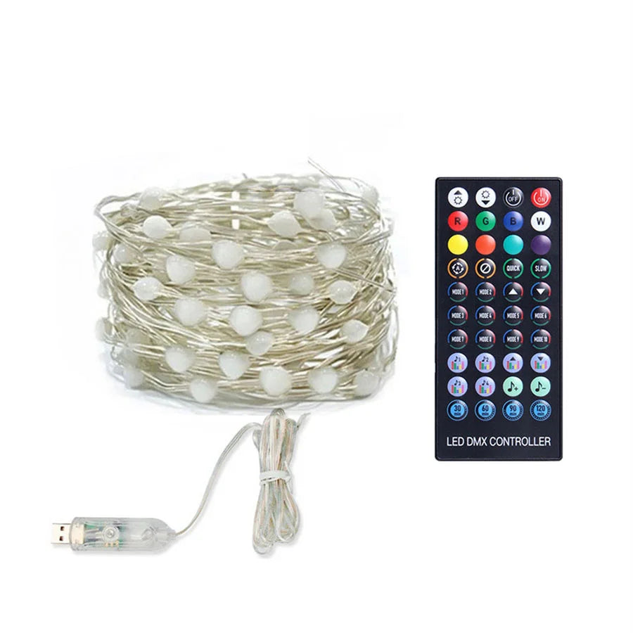20M 200LEDs Smart App Control Christmas Tree String Light Outdoor USB Remote BT RGB Fairy Lights Garland for Wedding Party Decor