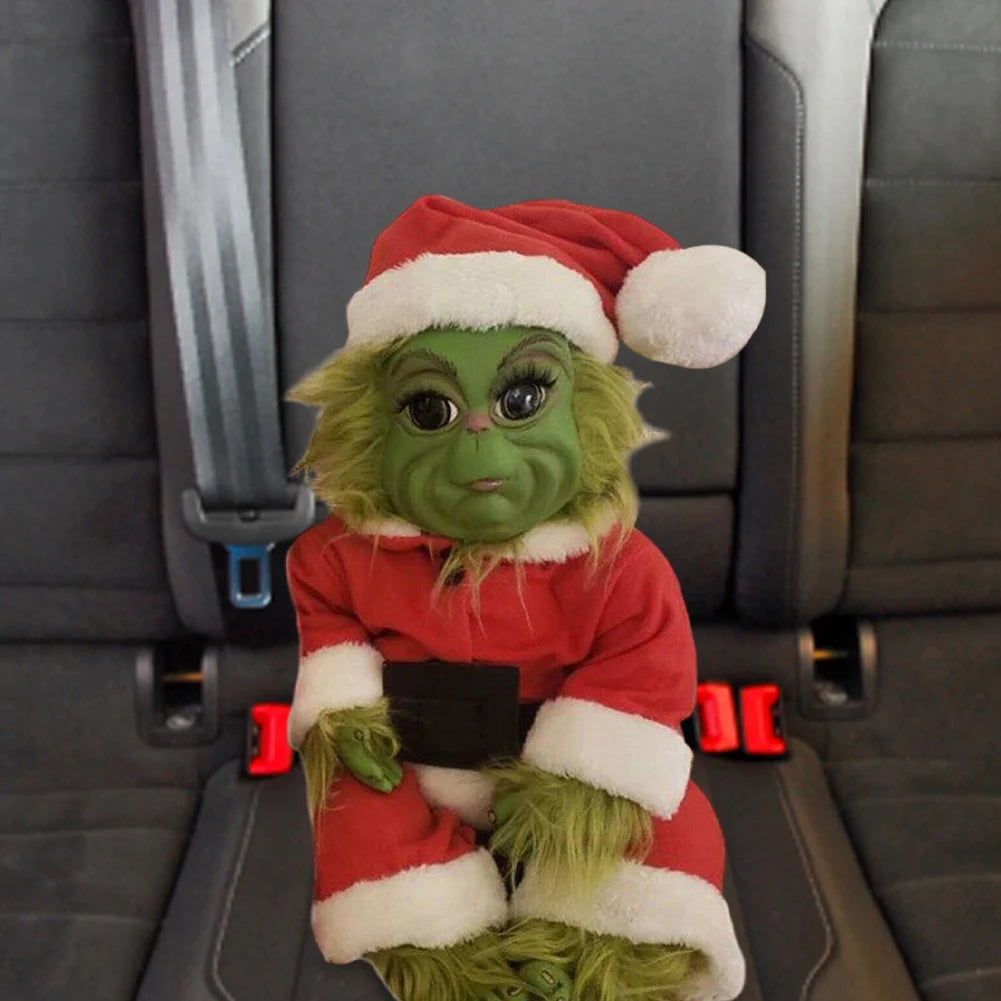 Christmas Baby Doll Soft for Grinch Doll Christmas Plush Doll Green Monster Doll Green Hair Monster Plush Toy Xmas Kids Gifts