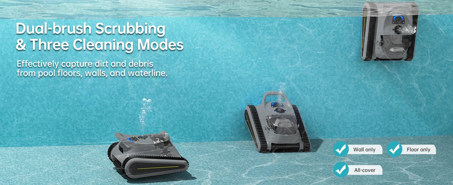 (2025 New) Seauto Crab Pro Cordless Robotic Cleaner, for Inground Pools up to 2000 Sq.ft, all and Waterline Cleaning Vacuum - You Offer