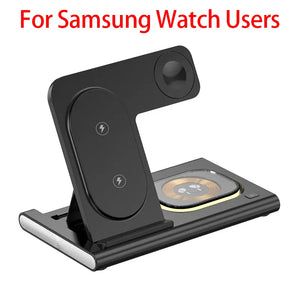 300W Foldable 3 In 1 Wireless Charger Stand Pad Desktop Fast Charging Station For iPhone 16 15 14 13 Samsung Apple Watch Airpods
