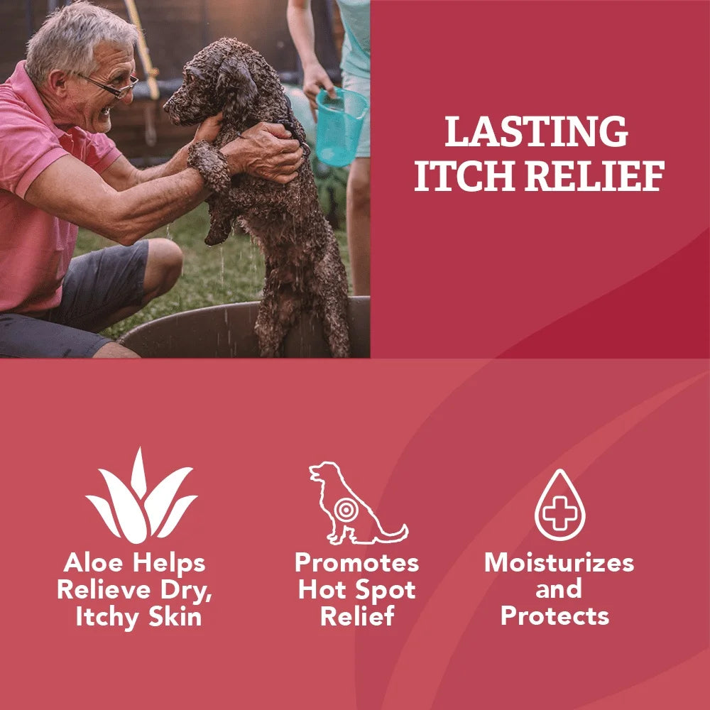 Itch Relief Shampoo Dogs Tea Tree Oil Alcohol Free Gentle Cleansing Sensitive Skin Plant-Based Ingredients Biodegradable 20oz