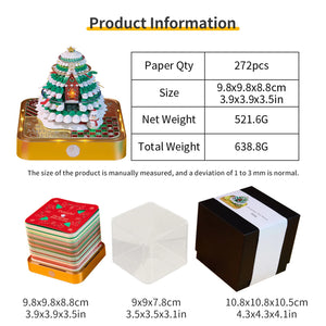 Desk Time Piece Calendar 2026 Desk Calendar With Light 3D Tear-away Calendar Paper Carving Art Memo Pad Notepad Christmas