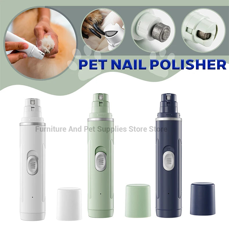 Electric Dog Nail Grinder Pet Nail Clipper USB Rechargeable Pet Nail Trimmers Painless with Polisher Wheel for Small/Large Pets