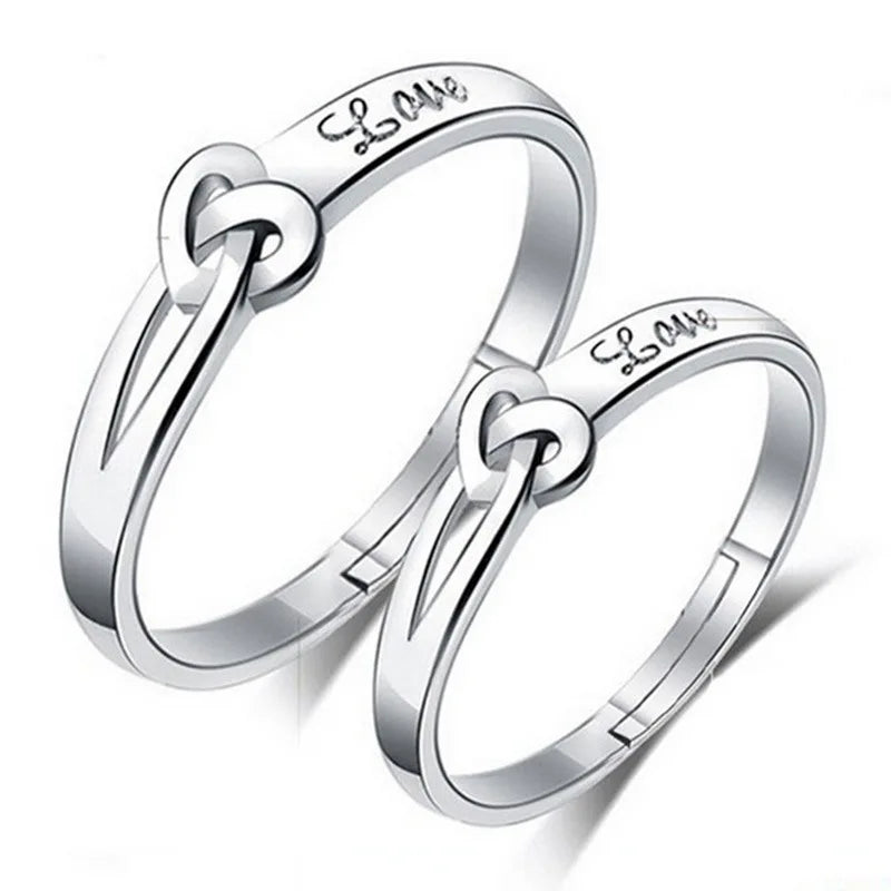 2Pcs 925 Sterling Silver Couples Ring Sets Light Polishing Simple Ring for Woman Man Classic Wedding Fine Jewelry Circle - You Offer