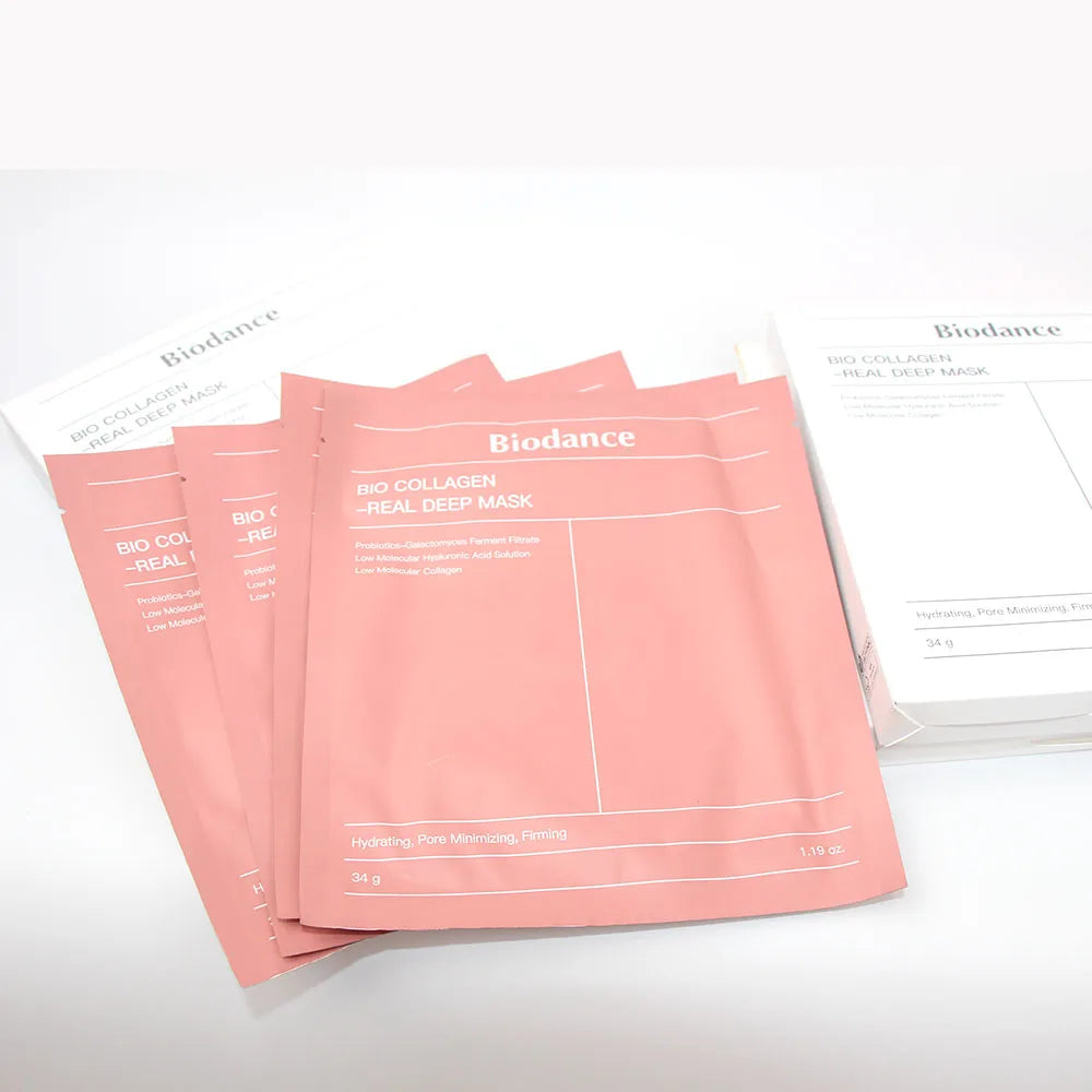 BIODANCE Bio-Collagen Real Deep Mask, Hydrating Overnight Hydrogel Mask, Pore Minimizing, Elasticity Improvement, 34g x4ea - You Offer