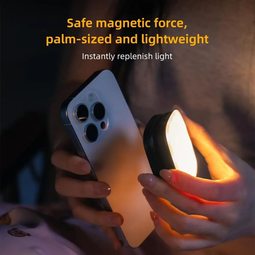 Mini Magnetic Selfie Fill Light - 3 Color Modes, Adjustable Brightness,for Mobile Phones & Computers